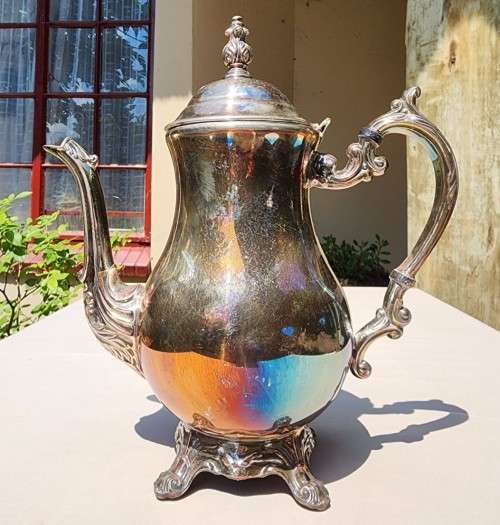Silver ANTIQUE FB ROGERS SILVERPLATED TEAPOT MADE IN USA for sale in